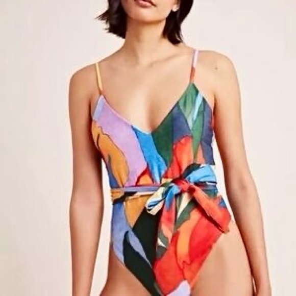 Mara Hoffman Gamela one piece is a high cut swimsuit